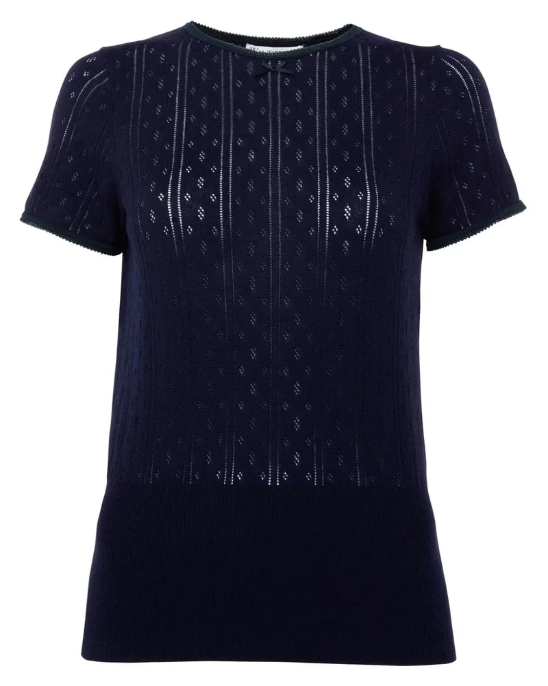 J.W.Anderson Pointelle-Top mit Logo-Stickerei - Blau Blau