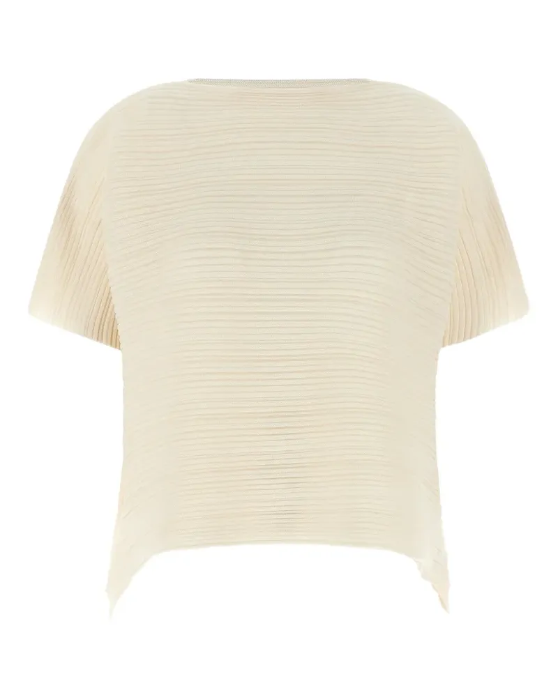 Issey Miyake Paper Bounce ribbed T-shirt - Nude Nude