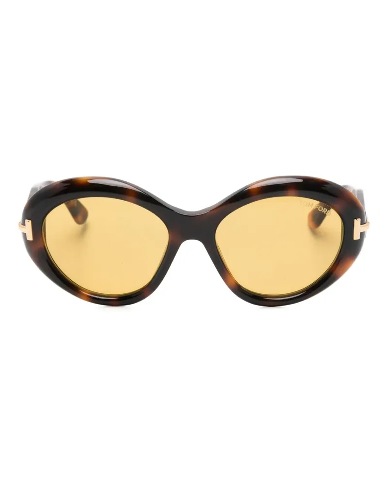 Tom Ford Sonnenbrille mit rundem Gestell - Braun Braun