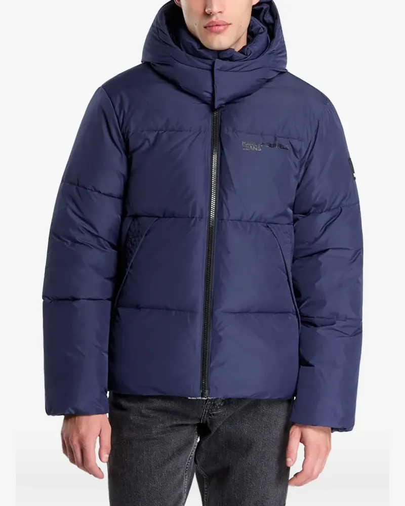 Karl Lagerfeld Gefütterte Kapuzenjacke - Blau Blau