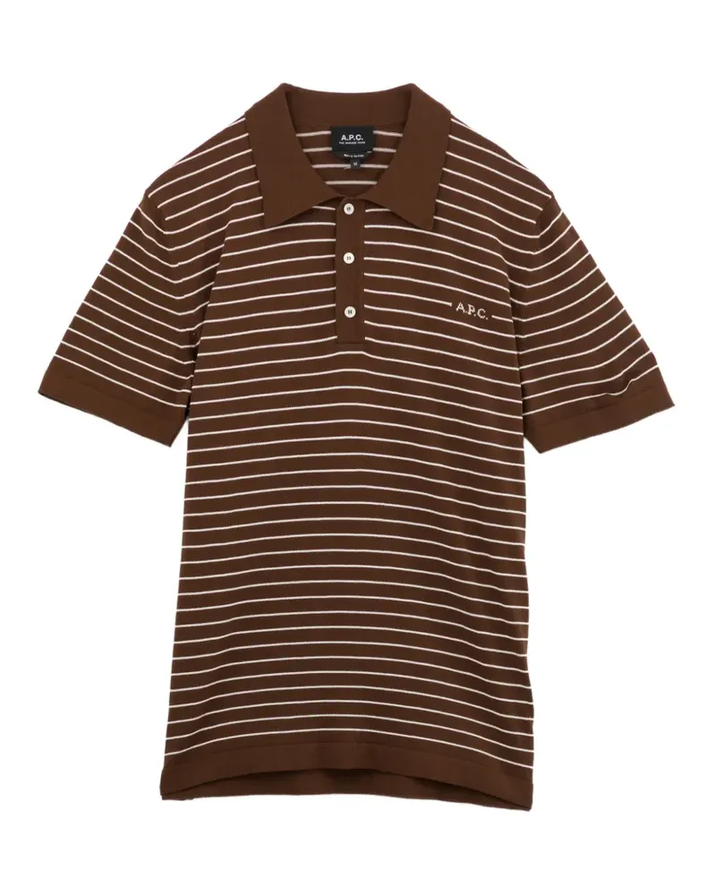A.P.C. Poloshirt mit Logo-Stickerei - Braun Braun