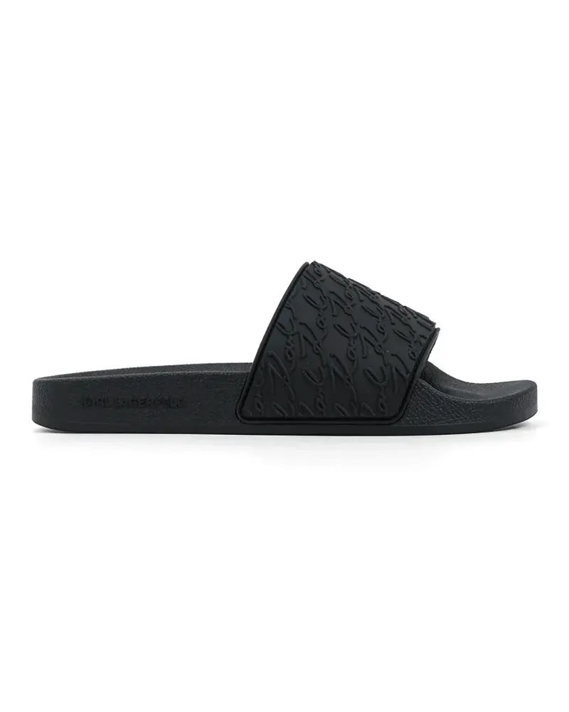 Karl Lagerfeld logo-embossed slides - Schwarz Schwarz