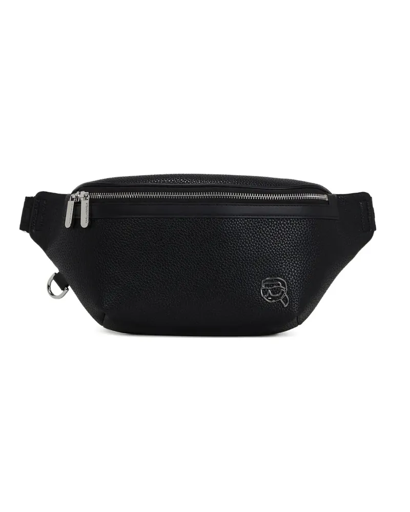 Karl Lagerfeld Gürteltasche mit Logo-Patch - Schwarz Schwarz