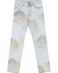 Fiorucci Mid-Rise-Jeans mit Engel-Print Blau