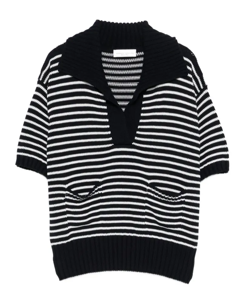 Roberto Collina Gestreifter Pullover mit V-Ausschnitt - Blau Blau