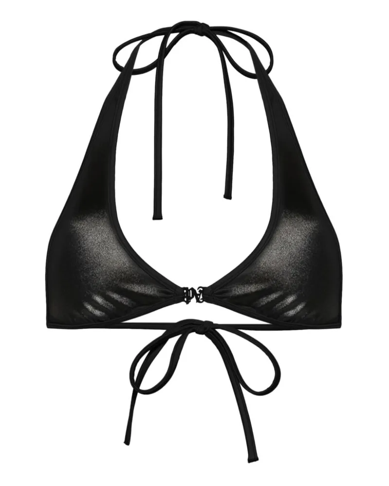 Palm Angels Bikinioberteil mit Monogramm-Schild - Schwarz Schwarz