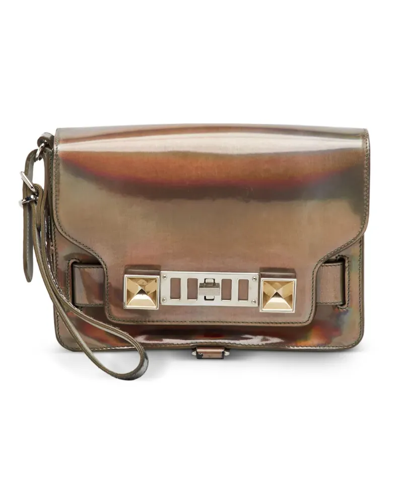 Proenza Schouler PS11 Clutch im Metallic-Look - Braun Braun