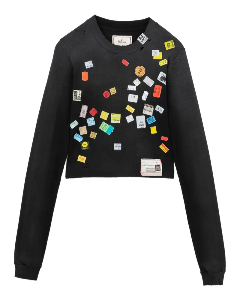 MIHARAYASUHIRO Cropped-T-Shirt mit Preisschild - Grau Grau