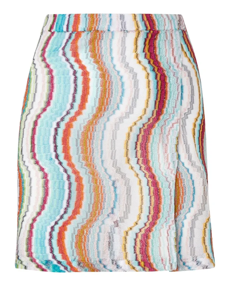 Missoni Lamé-Minirock mit Wellenmotiv - Blau Blau