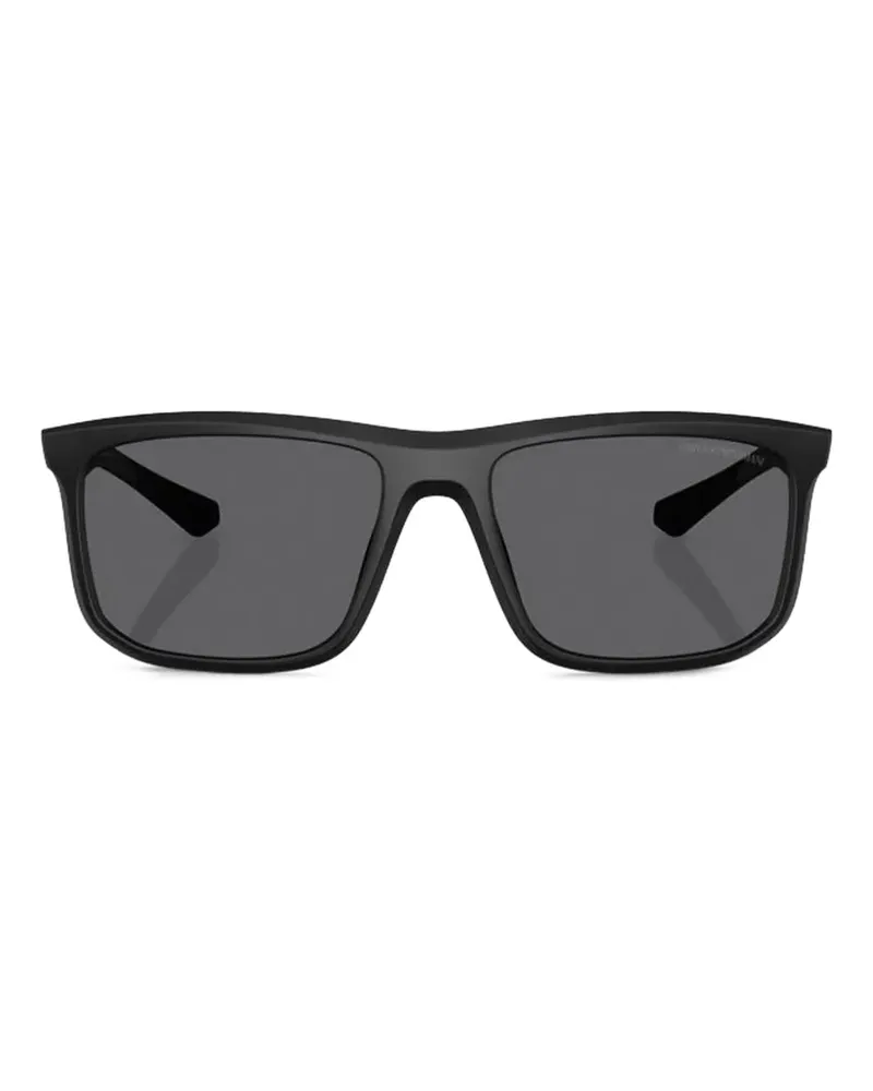 Emporio Armani Sonnenbrille mit eckigem Gestell - Schwarz Schwarz