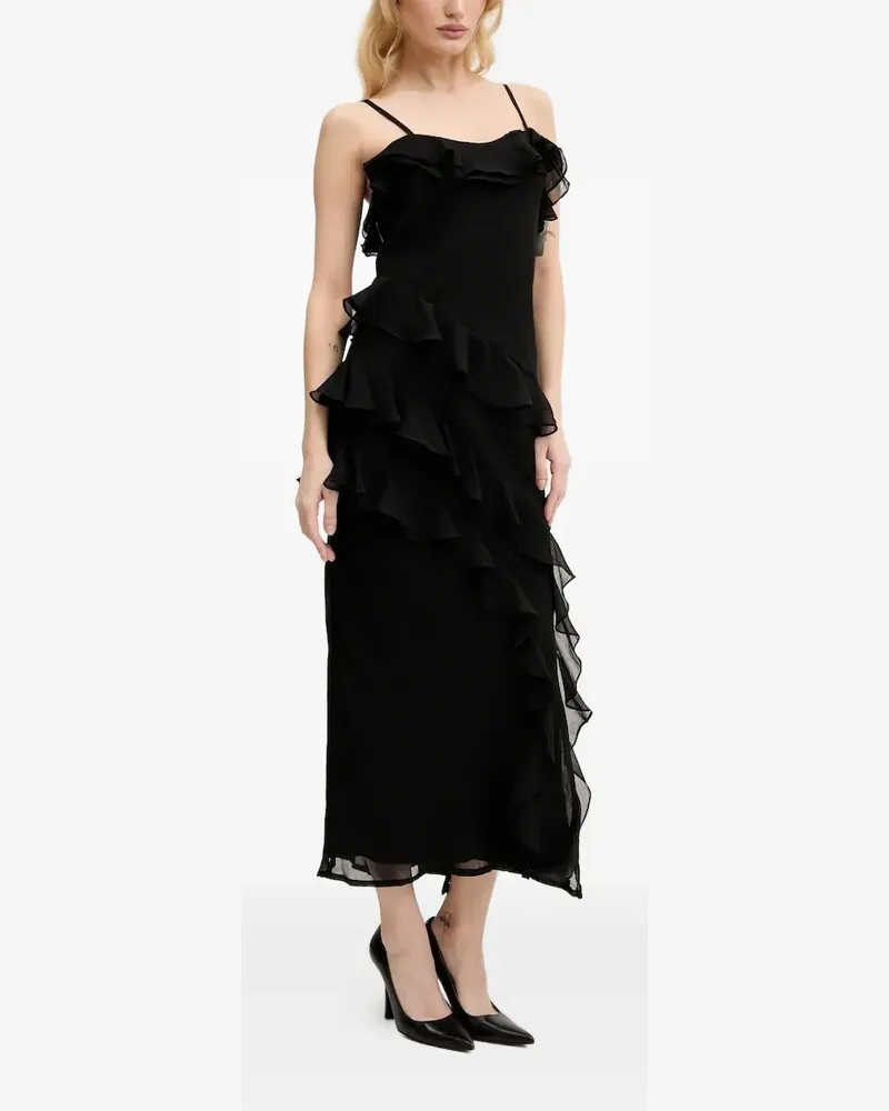 Never Fully Dressed Midikleid mit Rüschen - Schwarz Schwarz
