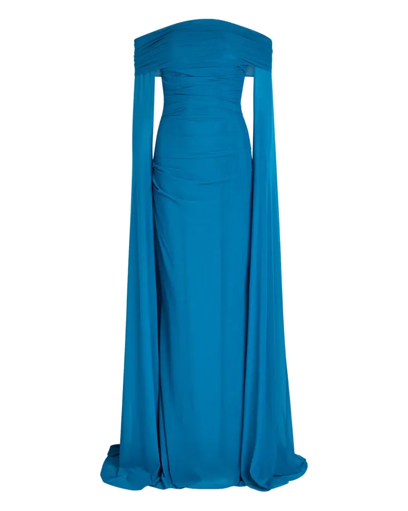 Talbot Runhof off-shoulder gown - Blau Blau