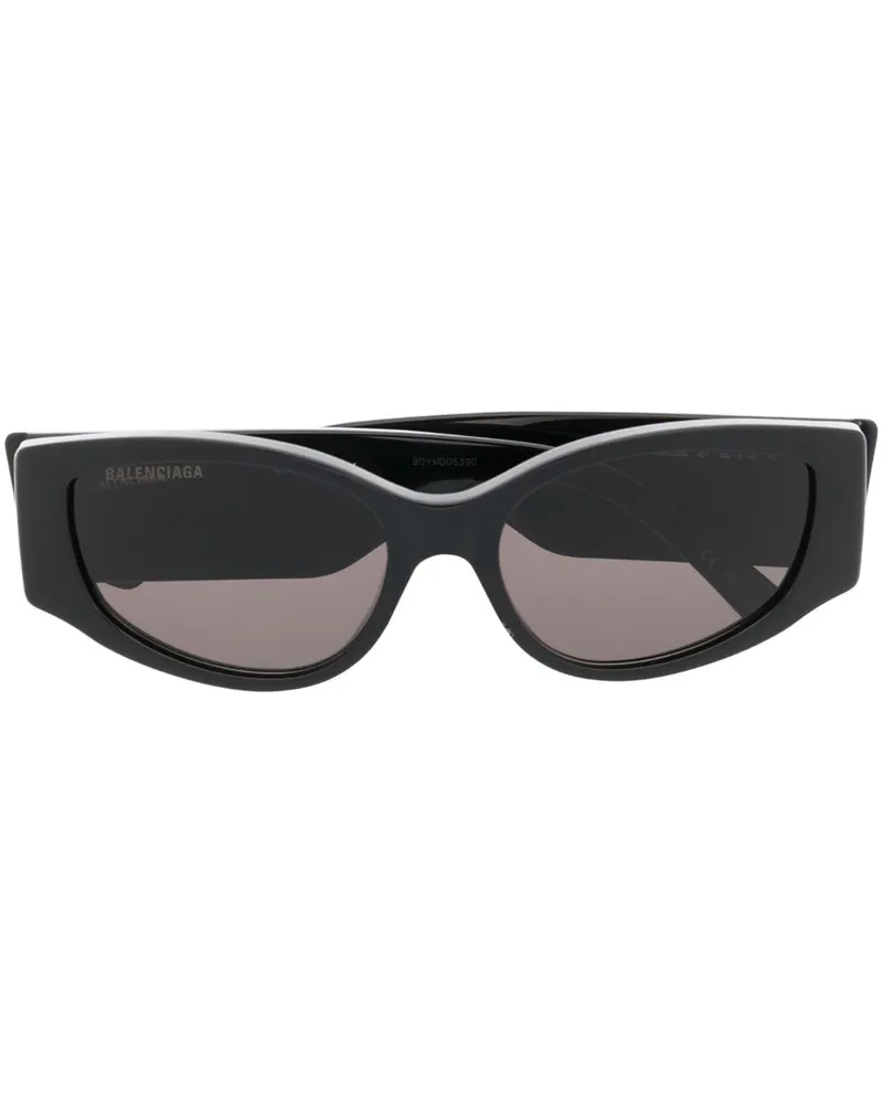 Balenciaga Sonnenbrille mit Logo-Print - Schwarz Schwarz