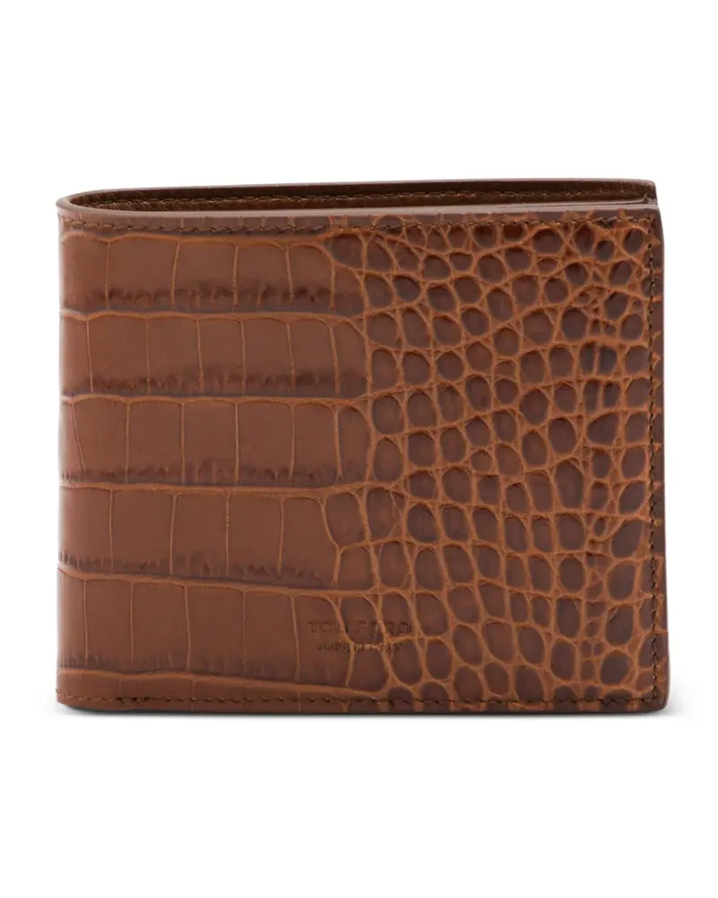 Tom Ford Portemonnaie mit Kroko-Optik - Braun Braun