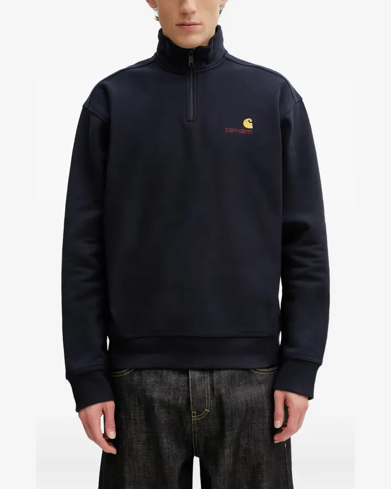 Carhartt WIP Half Zip American Script sweatshirt - Blau Blau