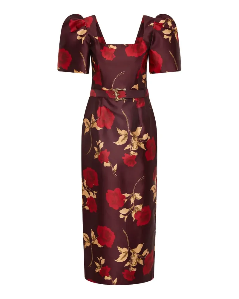 Rebecca Vallance Kurzärmeliges Melora Midikleid - Braun Braun