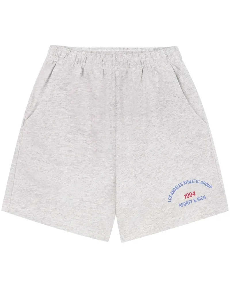SPORTY & RICH Joggingshorts mit Logo-Print - Grau Grau