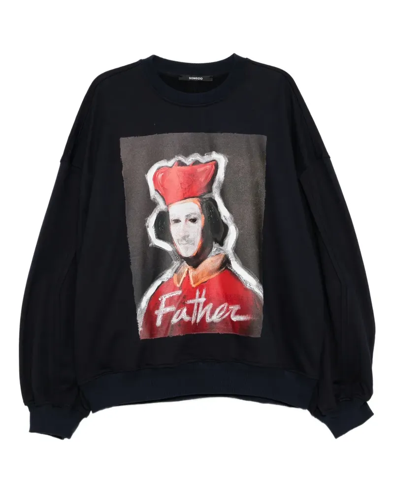 SONGZIO Sweatshirt mit grafischem Print - Blau Blau