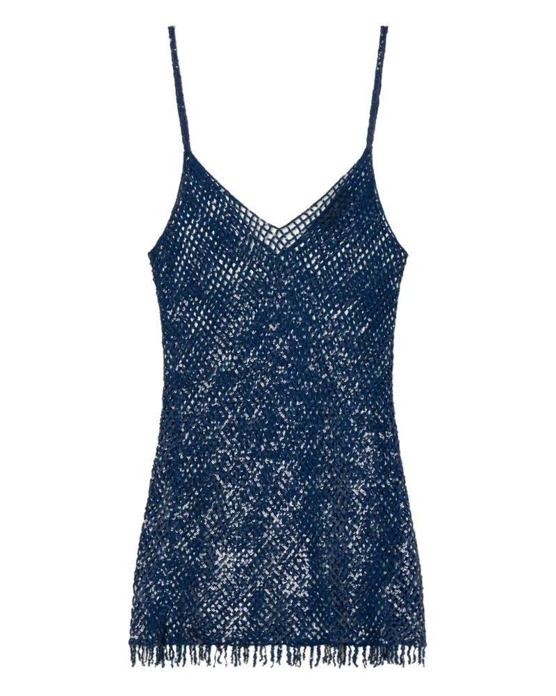 Alanui Nothing but Light Minikleid mit Fransen - Blau Blau