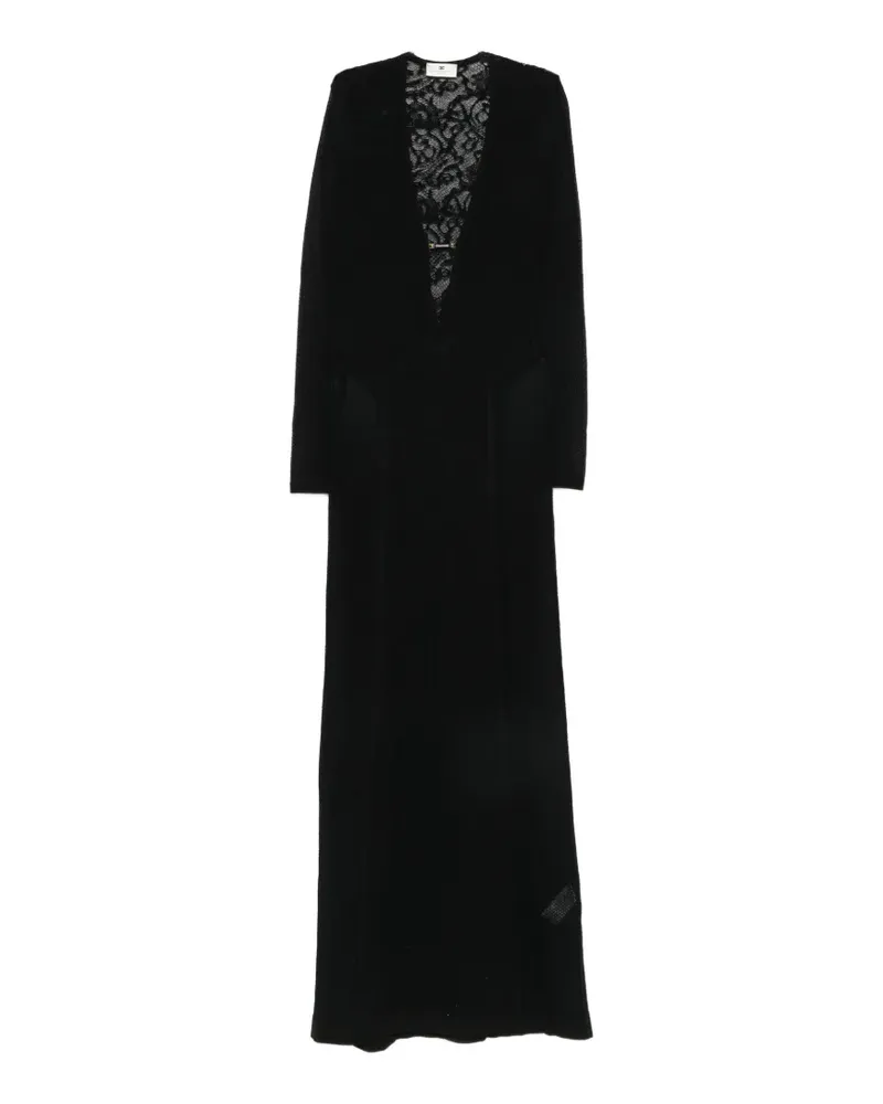 Elisabetta Franchi Maxikleid mit Spitzeneinsatz - Schwarz Schwarz