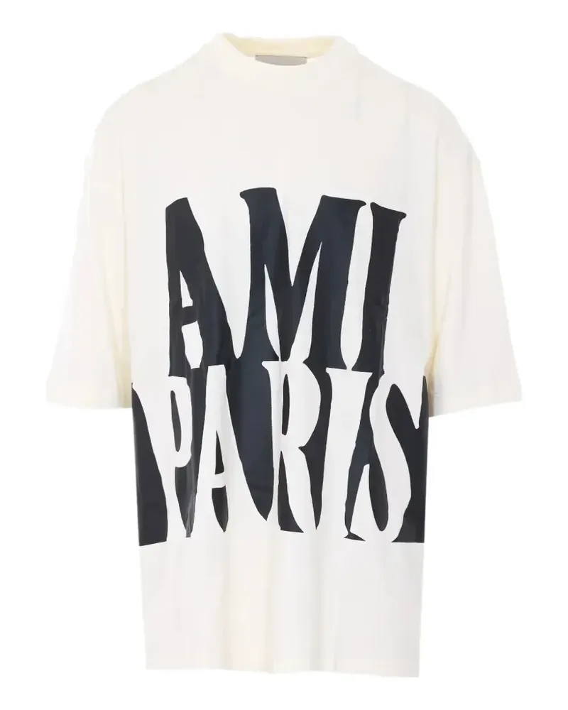 AMI Paris logo-print T-shirt - Nude Nude