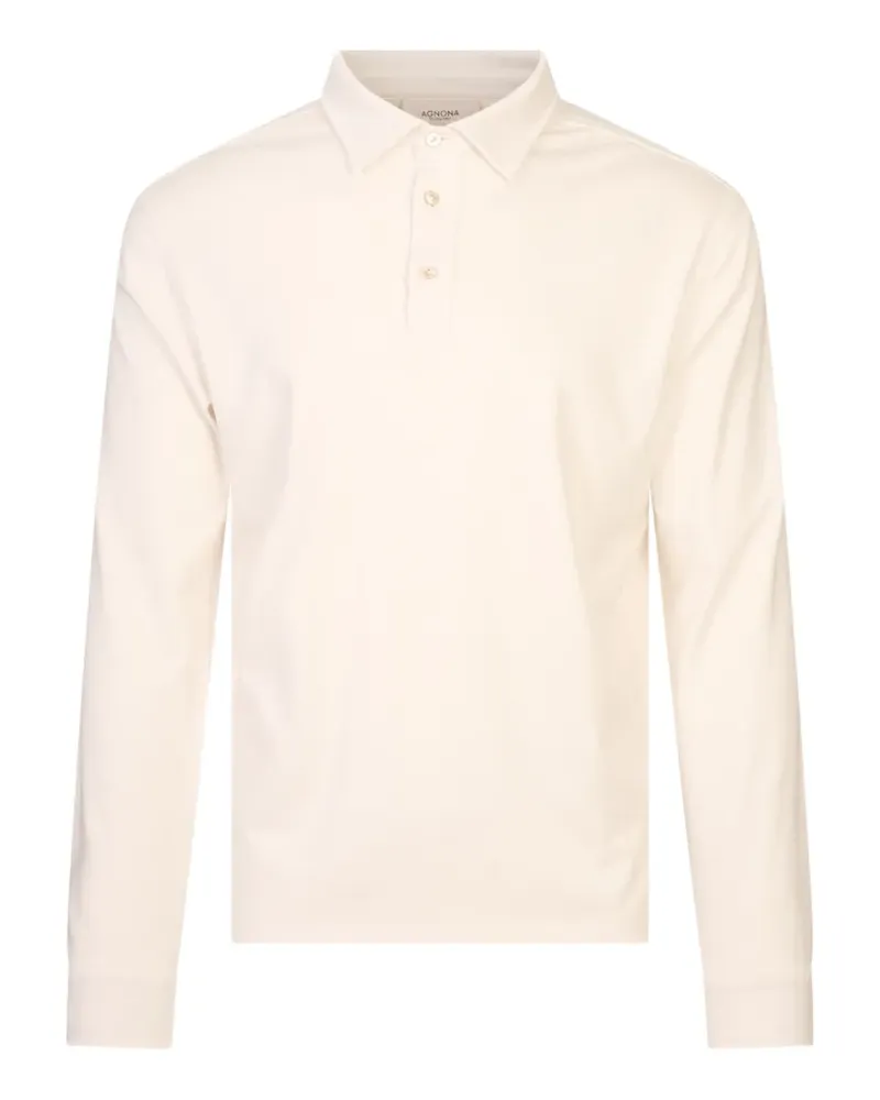 AGNONA long-sleeve polo shirt - Weiß Weiß