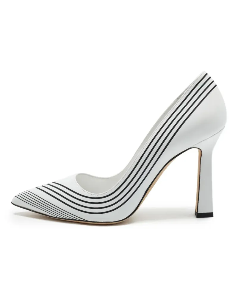 Manolo Blahnik Pumps mit spitzer Kappe - Weiß Weiß