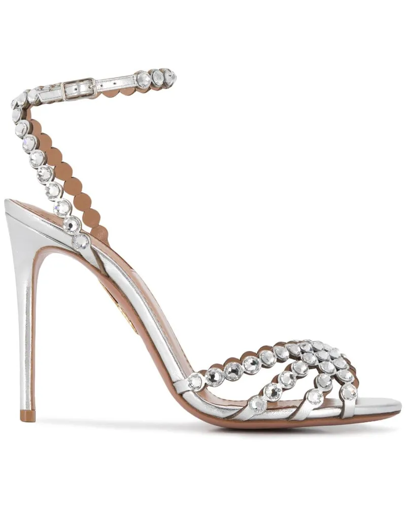 Aquazzura Studio' Sandalen mit Kristallen - Silber Silber
