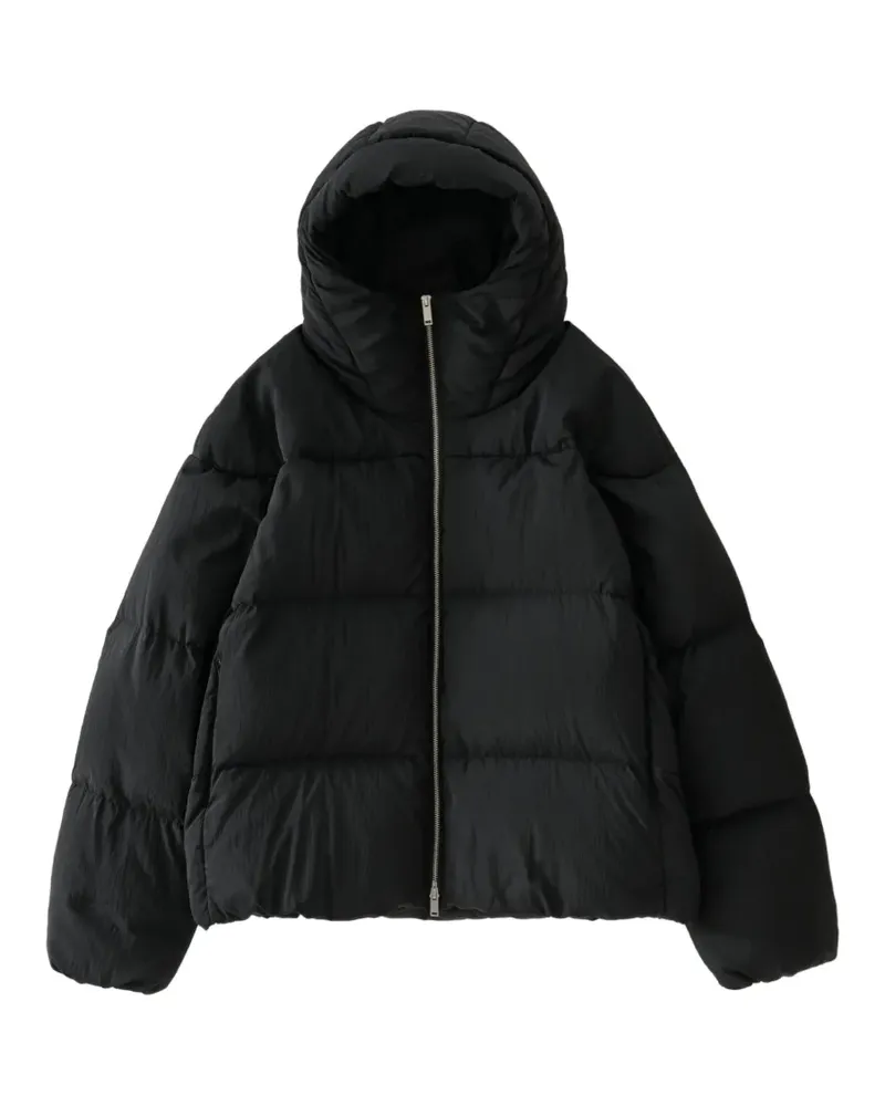 Studio Nicholson Fenne Steppjacke in Knitteroptik - Schwarz Schwarz