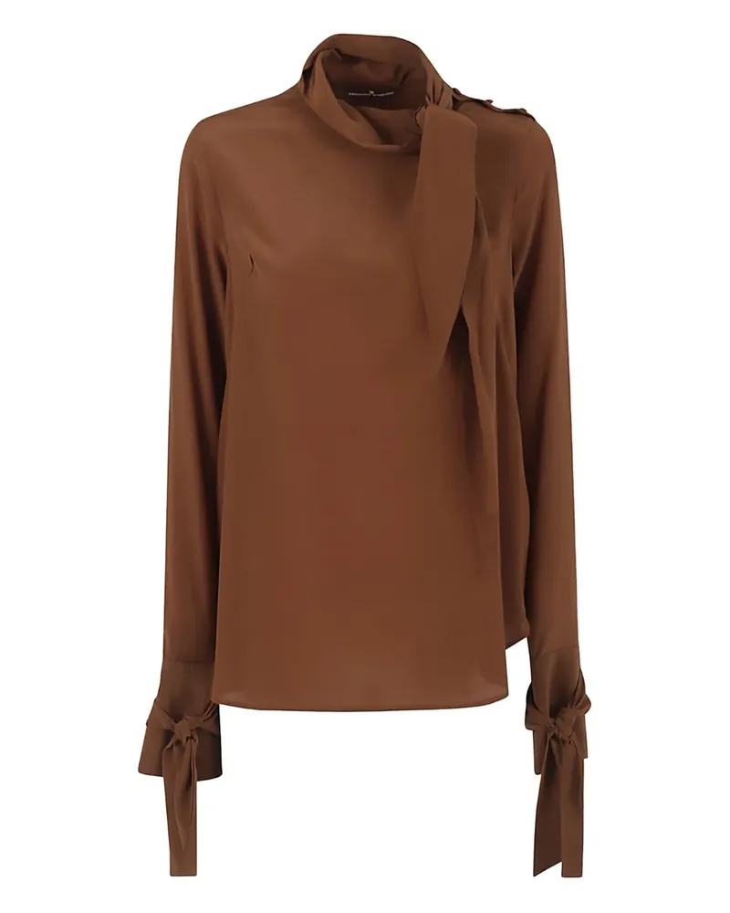 Ermanno Scervino Oberteil mit Schleifenkragen - Braun Braun