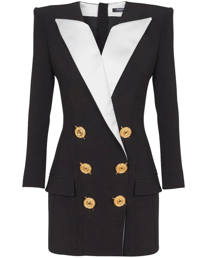 Balmain Minikleid aus Satin - Schwarz Schwarz