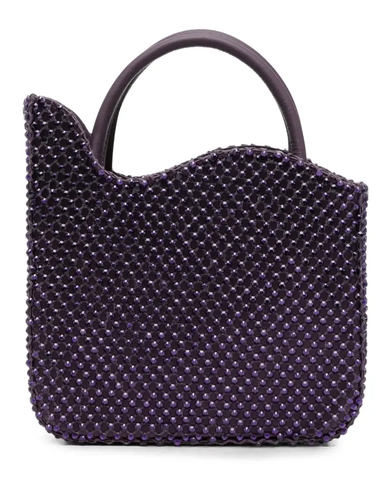 Le Silla Ivy Tote Bag mit Wellenkanten und Kristallen - Violett Violett