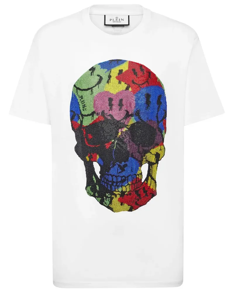 Philipp Plein T-Shirt mit Smiley-Print - Weiß Weiß