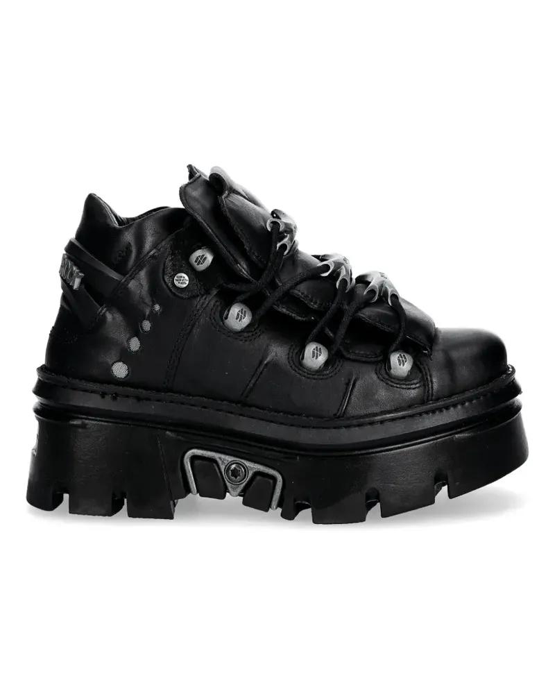 New Rock Sneakers mit Logo-Applikation - Schwarz Schwarz