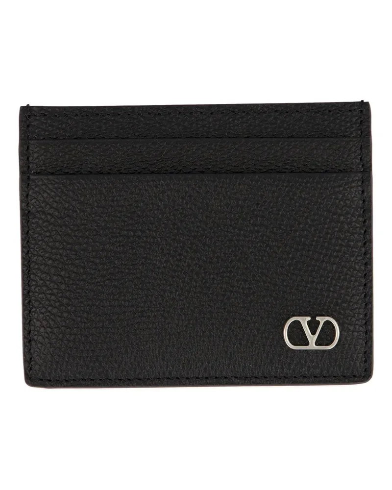 Valentino Garavani VLogo Signature leather card holder - Schwarz Schwarz
