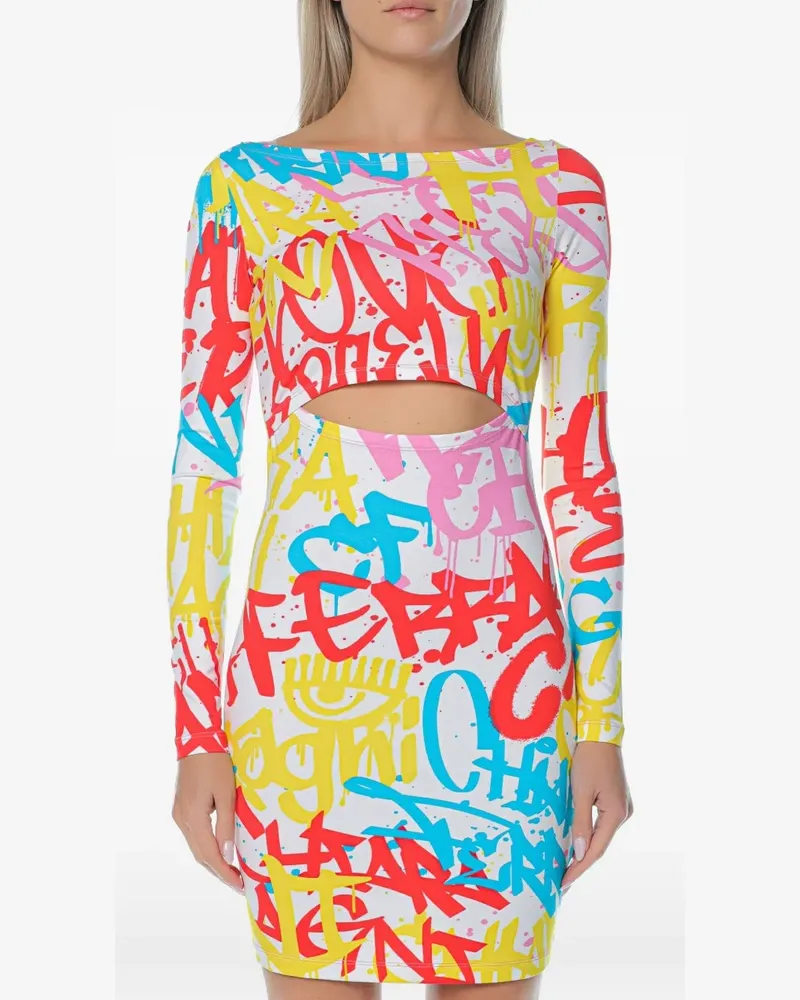 Chiara Ferragni Minikleid mit Graffiti-Print - Mehrfarbig Mehrfarbig