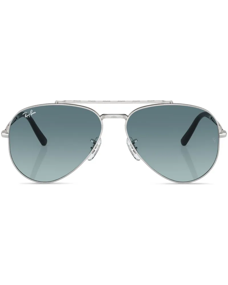 Ray Ban Pilotenbrille mit Logo-Print - Silber Silber