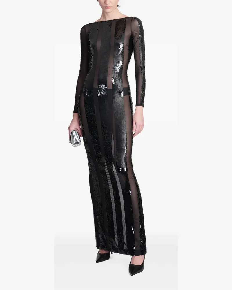 Retrofête Kleid mit Pailletten - Schwarz Schwarz