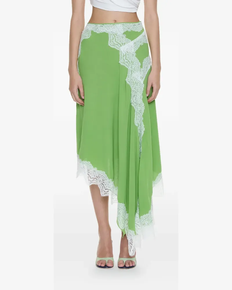 Christopher Esber Verve lace-detail asymmetric skirt - Grün Grün