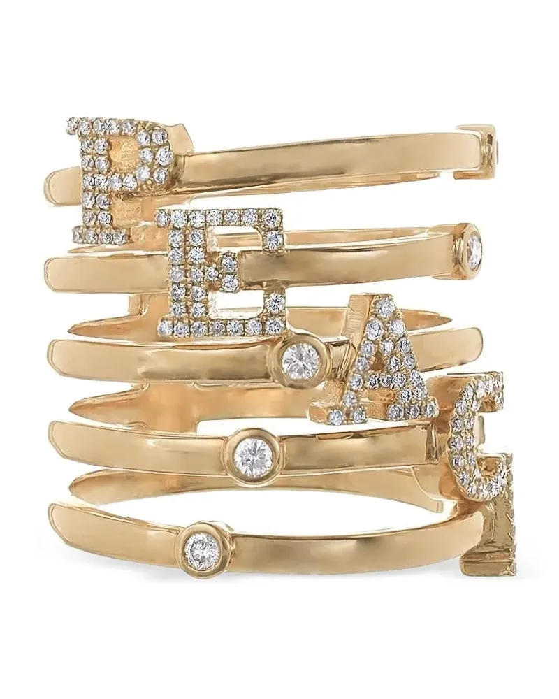 Loree Rodkin 14kt Peace Goldring mit Diamanten Gold