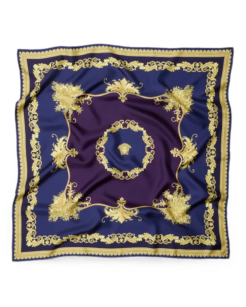 Versace Schal aus Seidentwill mit Print 90cm - Violett Violett