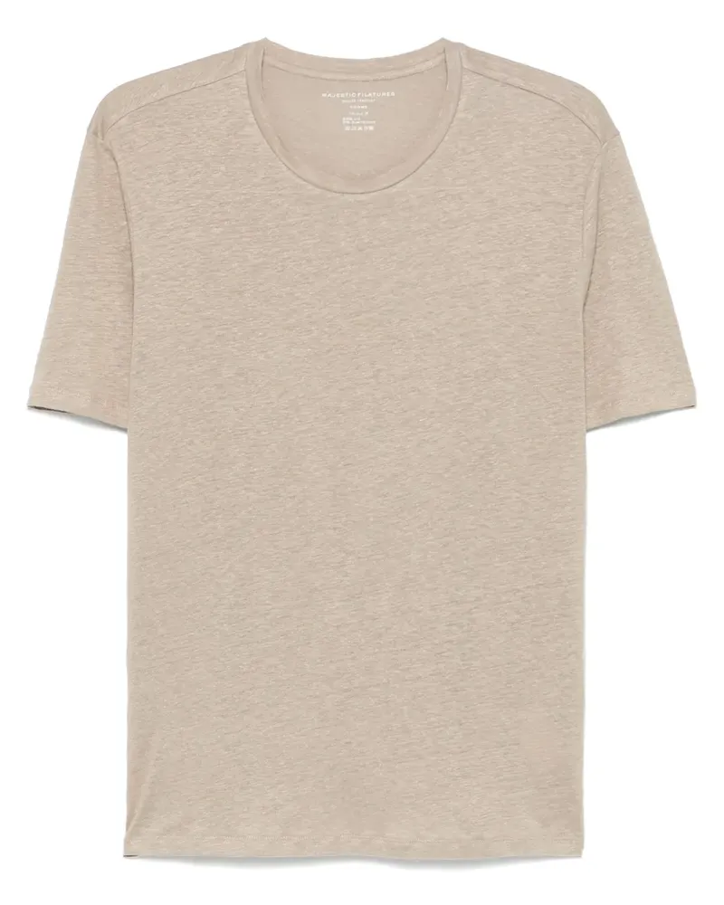 Majestic T-Shirt mit Rundhalsausschnitt - Braun Braun