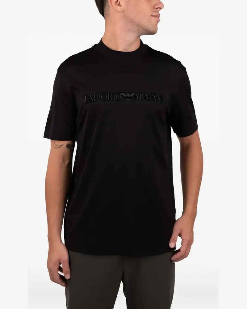 Emporio Armani T-Shirt mit Logo-Prägung - Schwarz Schwarz