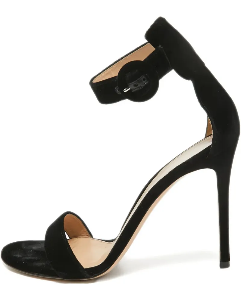 Gianvito Rossi Pre-owned Sandalen aus Samt 120mm - Schwarz Schwarz