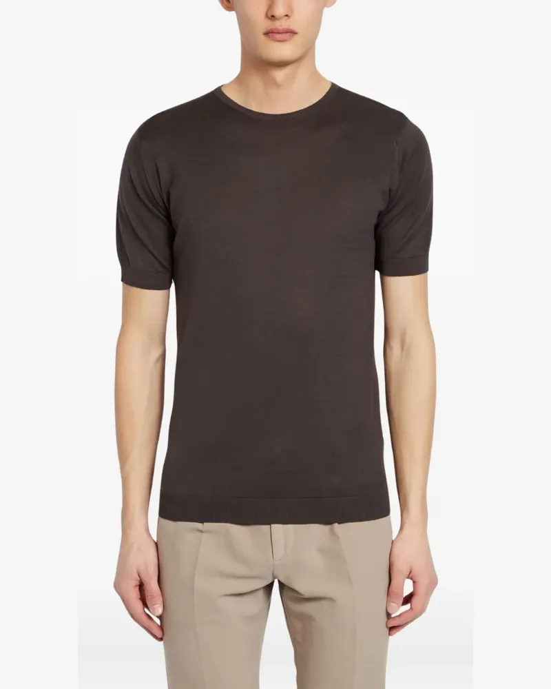 John Smedley Sea Island T-Shirt - Braun Braun