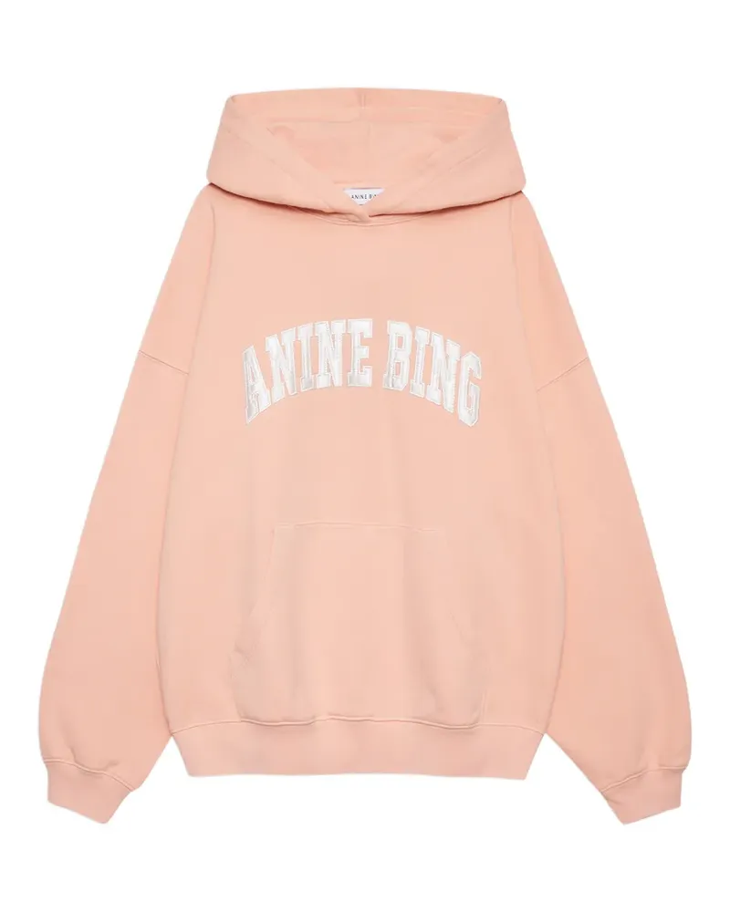 Anine Bing Harvey logo-patch hoodie - Rosa Rosa
