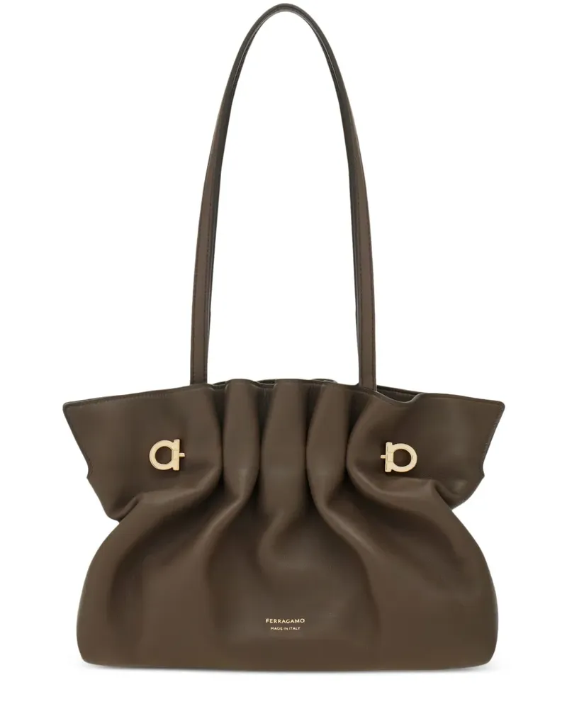 Ferragamo Geraffte Soft Tote Bag - Braun Braun
