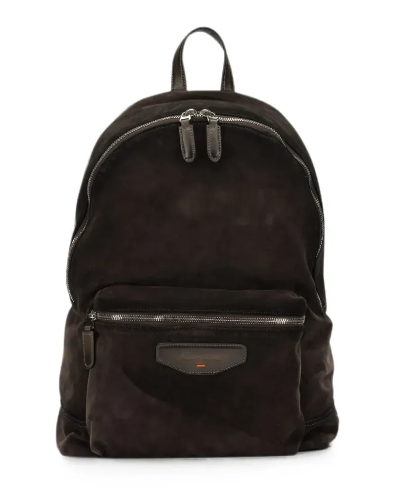 Santoni suede backpack - Braun Braun