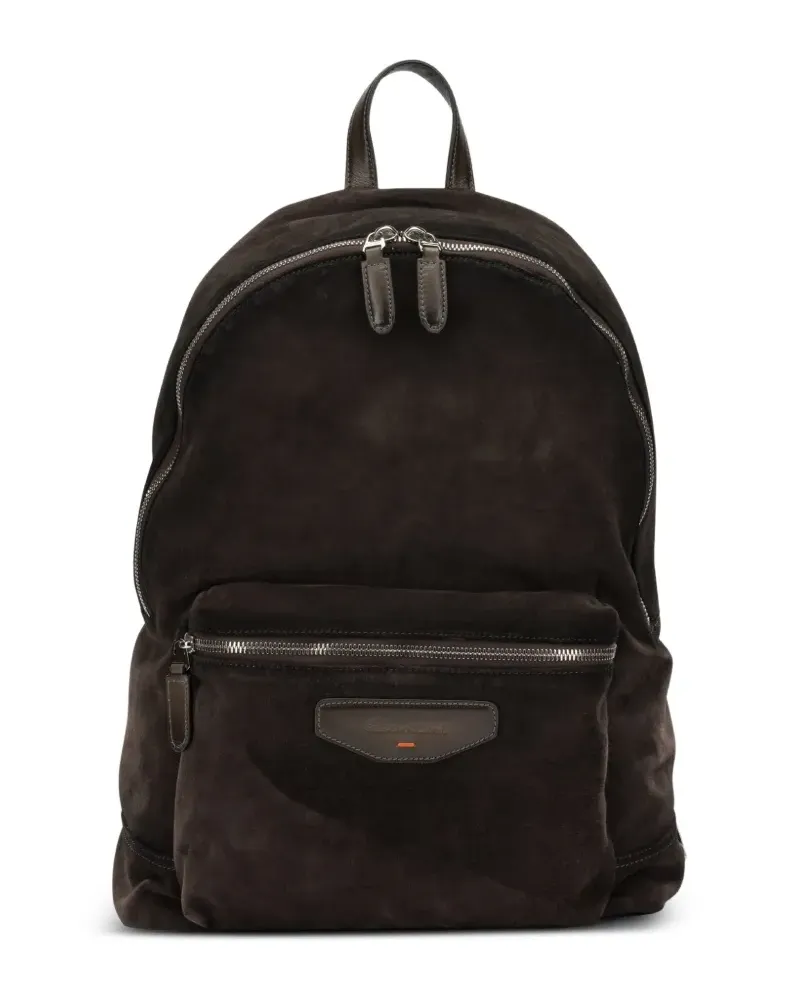 Santoni suede backpack - Braun Braun