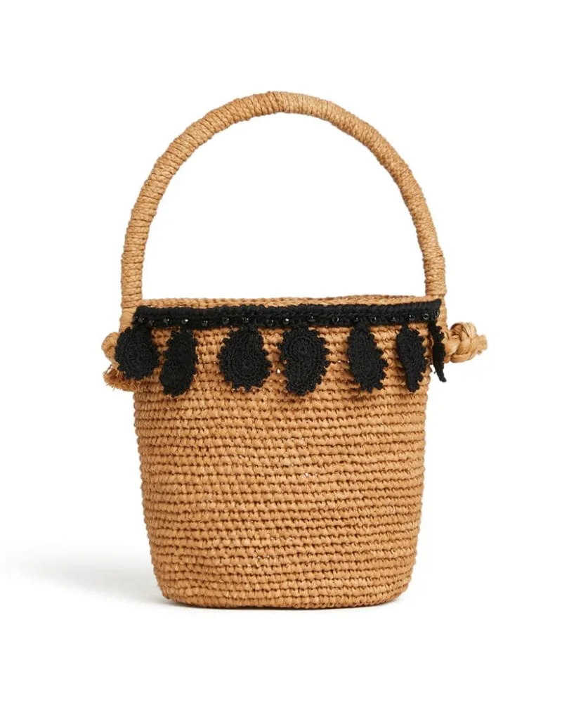 Alanui Basttasche mit Paisleymuster - Nude Nude